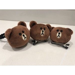 Line Friends Hairpin And Hair Tie * Brown